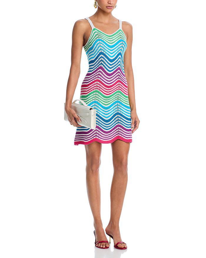 AQUA Rainbow Scallop Hem Crochet Tank Dress - Exclusive