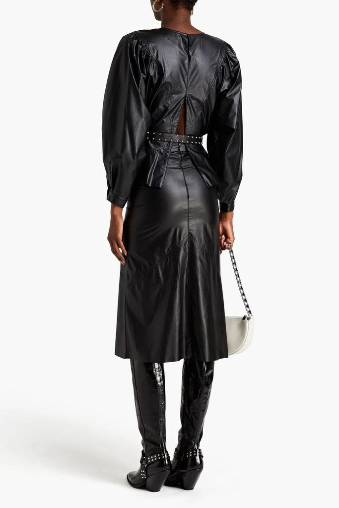 Isabel Marant Domi modal-blend faux leather midi skirt 3