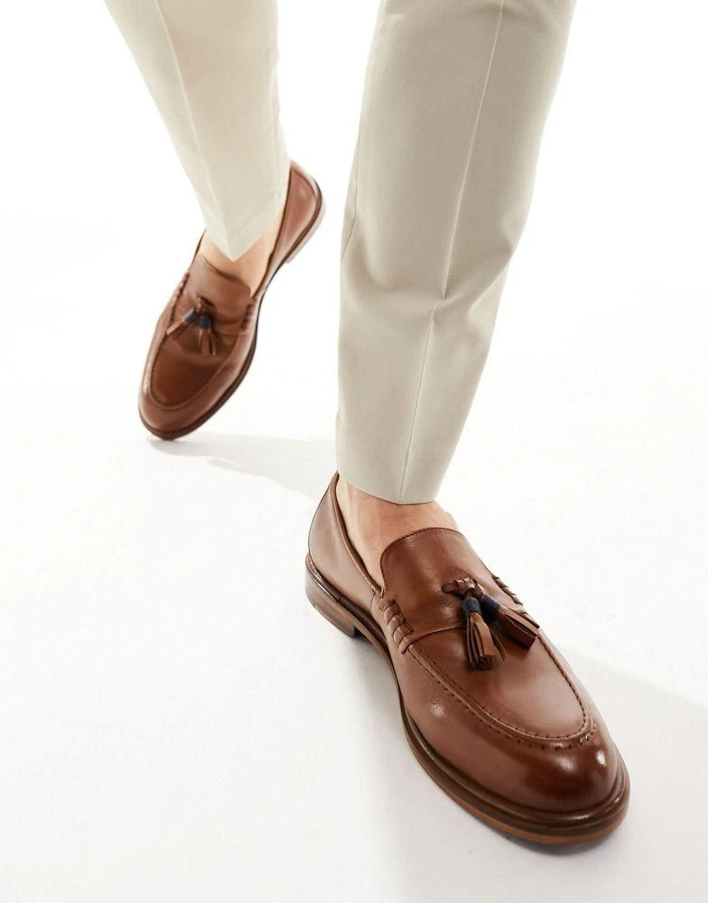 WALK LONDON Walk London Putney Tassel Loafers In Tan Leather 3