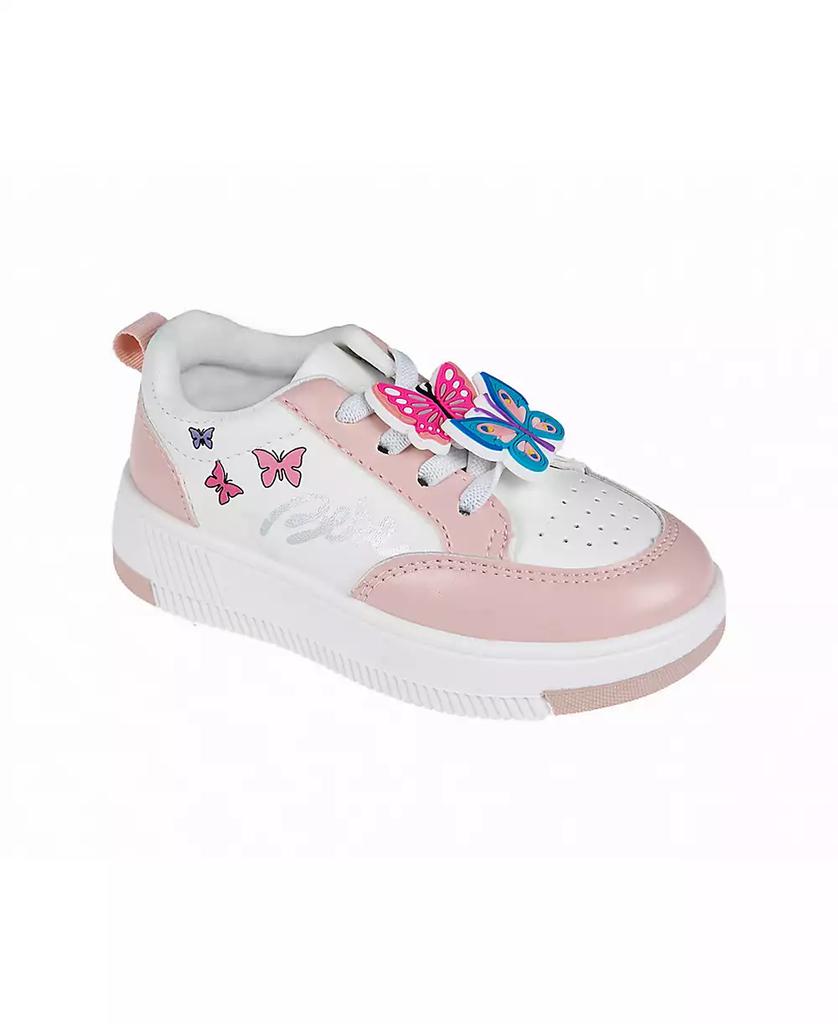 Bebe Toddler Girls Butterfly Lace Charms with Court Sneakers