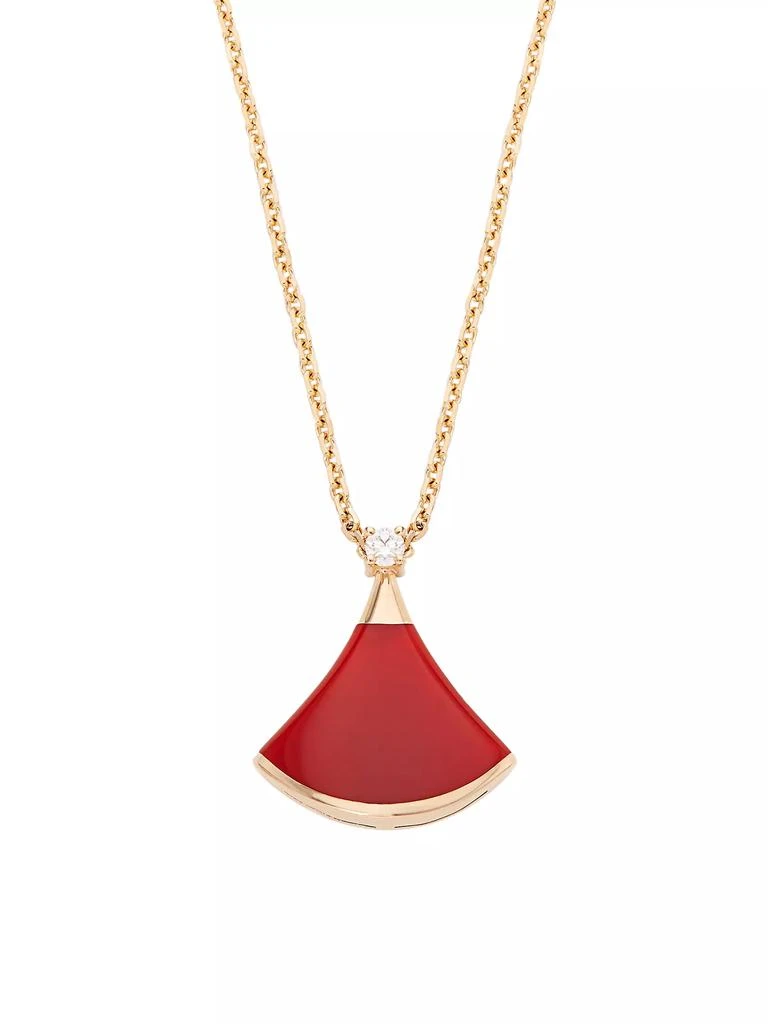 BVLGARI Divas' Dream 18K Rose Gold, Carnelian & Diamond Pendant Necklace 1