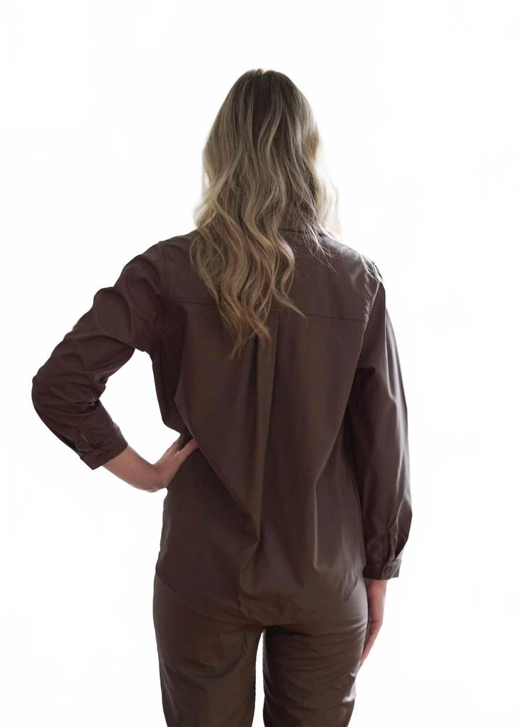 Joh Jomara Faux Leather Top In Brown 2