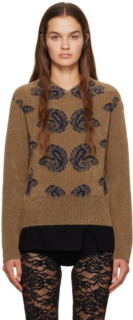 Puppets and Puppets Brown & Navy Jacquard Sweater