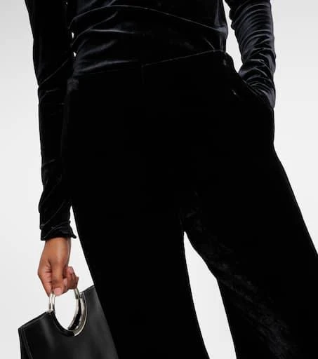 Totême High-rise velvet wide-leg pants 4