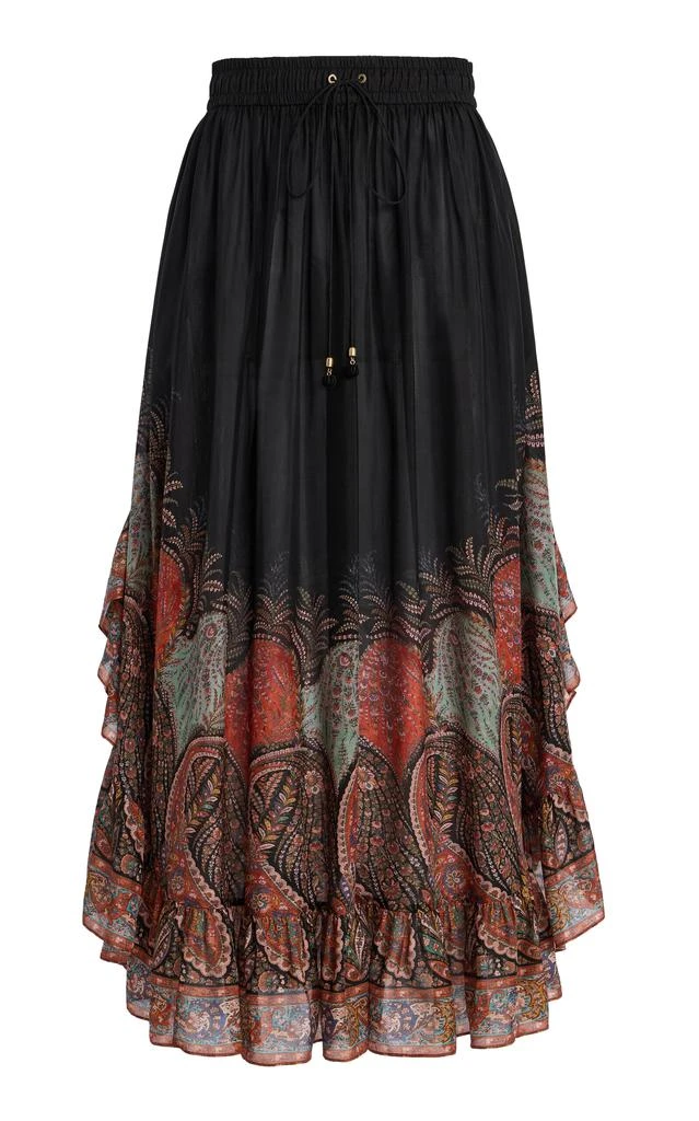 Zimmermann Zimmermann - Rhiannon Ruffled Silk Maxi Skirt - Multi - 0 - Moda Operandi 1