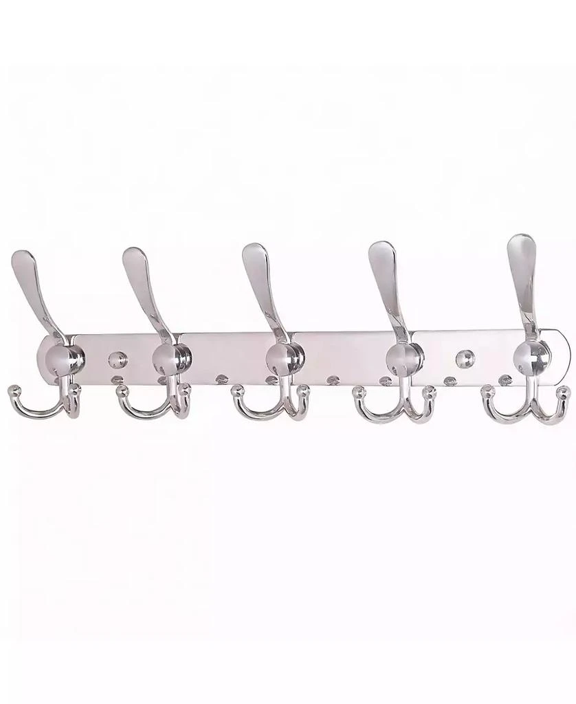 YIGII Heavy Duty 5-Tri Hook Wall Rack for Coats, Hats, Towels, Purse, Scarfs, Robes