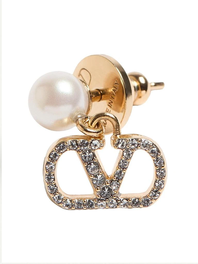 Valentino Vlogo Signature Earrings in Metal, Pearl and Swarovski® Crystals 2