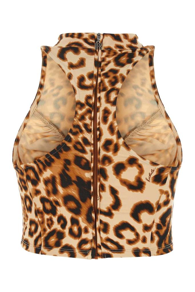ROTATE Birger Christensen ROTATE Sleeveless Leopard-Pattern Top