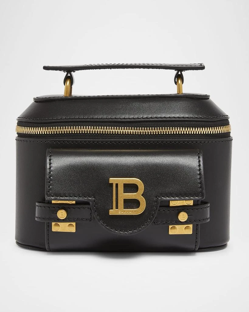 Balmain B Buzz Zip Vanity Top-Handle Bag in Calfskin 1