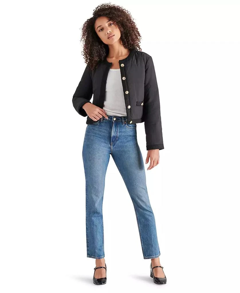 Steve Madden Women's Coppelia Tweed-Trim Puffer Jacket 7