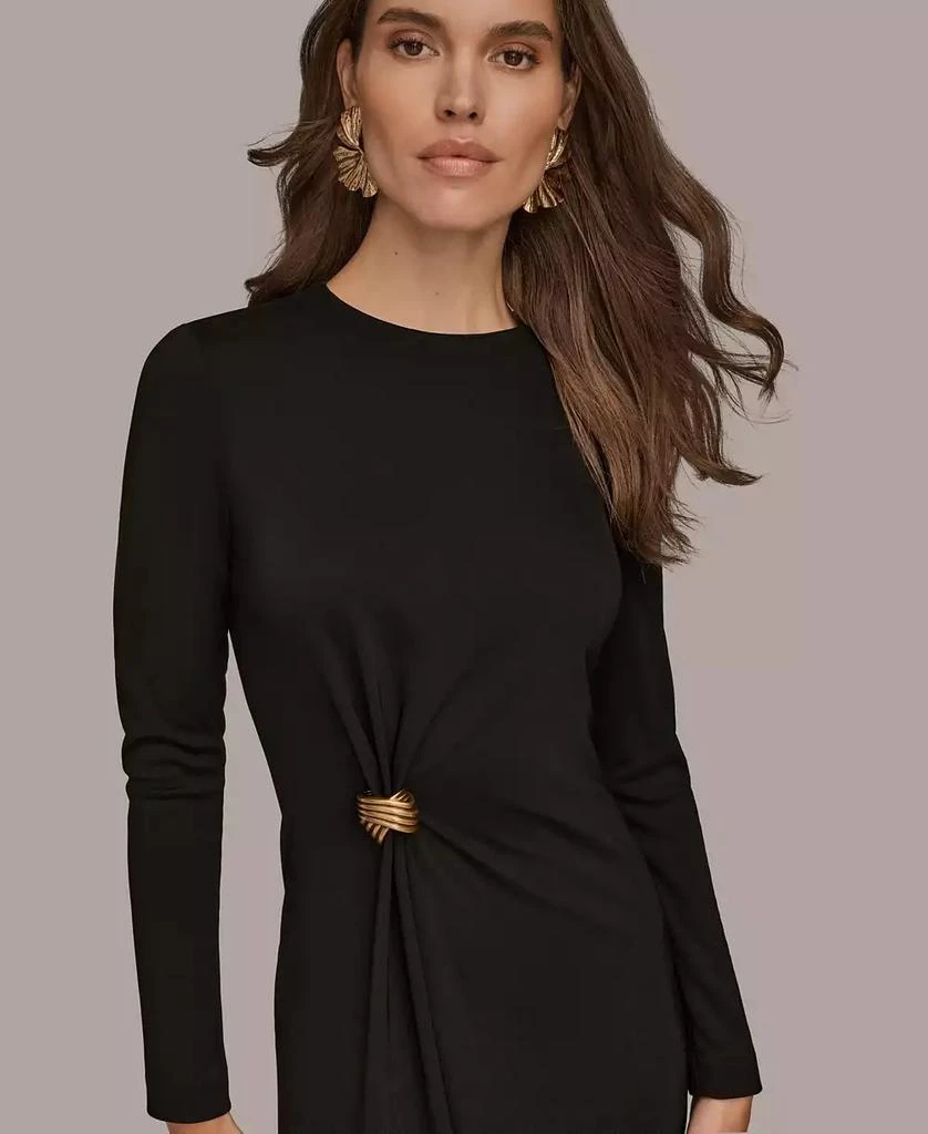 slim fit dress slacks Dkny Women's Fit & Flare Midi Shirt Dress in Cappuccino