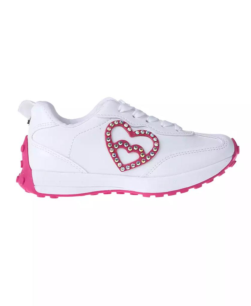 Bebe Little and Big Girls Embellished Heart Patch Jogger Sneaker