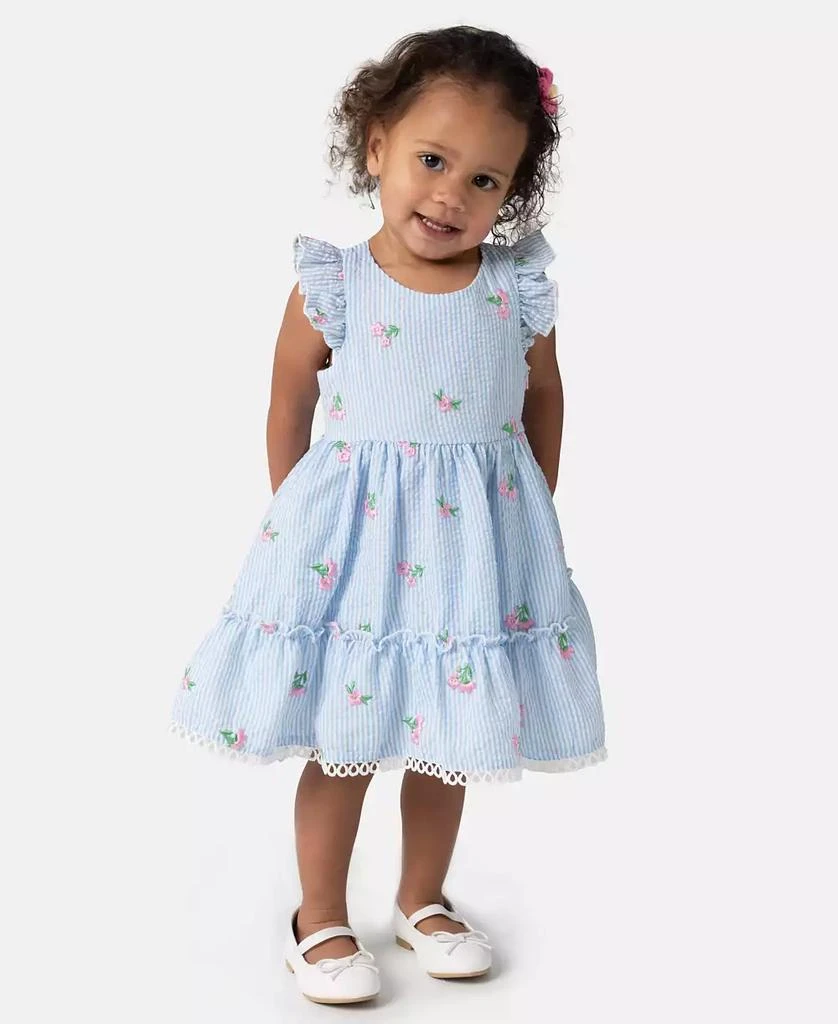 Rare Editions Baby Girls 2-Piece Seersucker Dress with Matching Headband Set 1