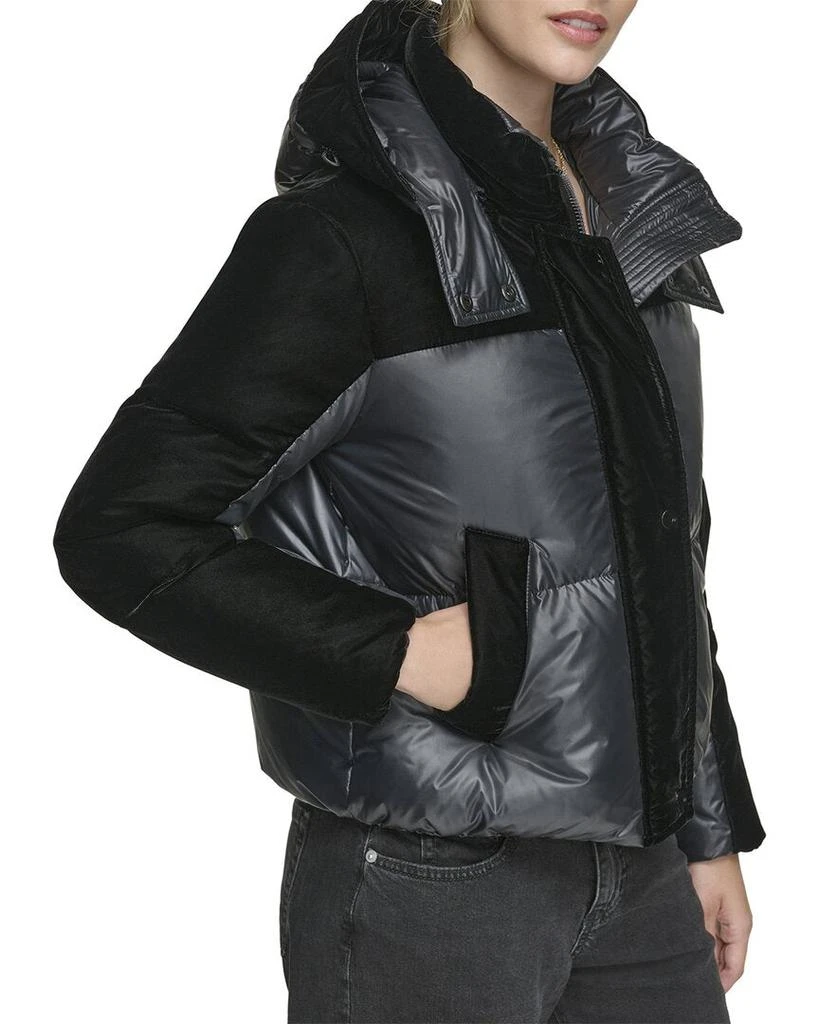 Marc New York by Andrew Marc Marc New York Vega Lacquer & Velvet Mixed Short Down Jacket 4