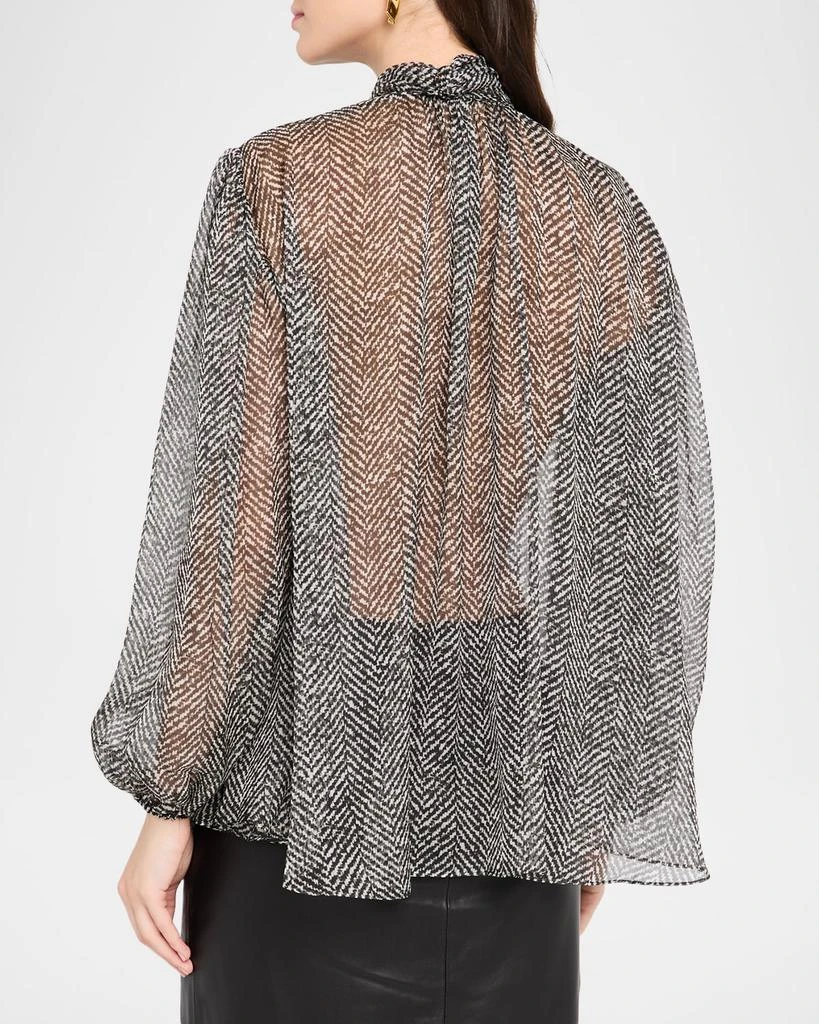 Dolce 
Gabbana Chevron Chiffon Neck-Tie Blouse 3