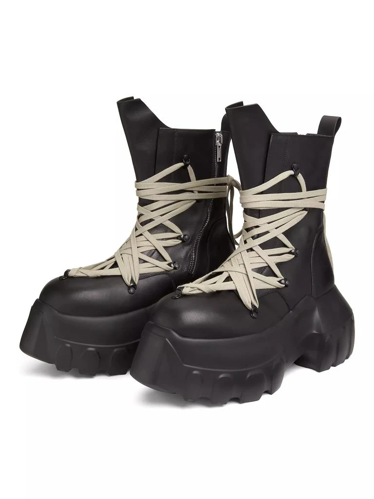 Rick Owens Megalaced Mega Tractor Leather Combat Boots 2