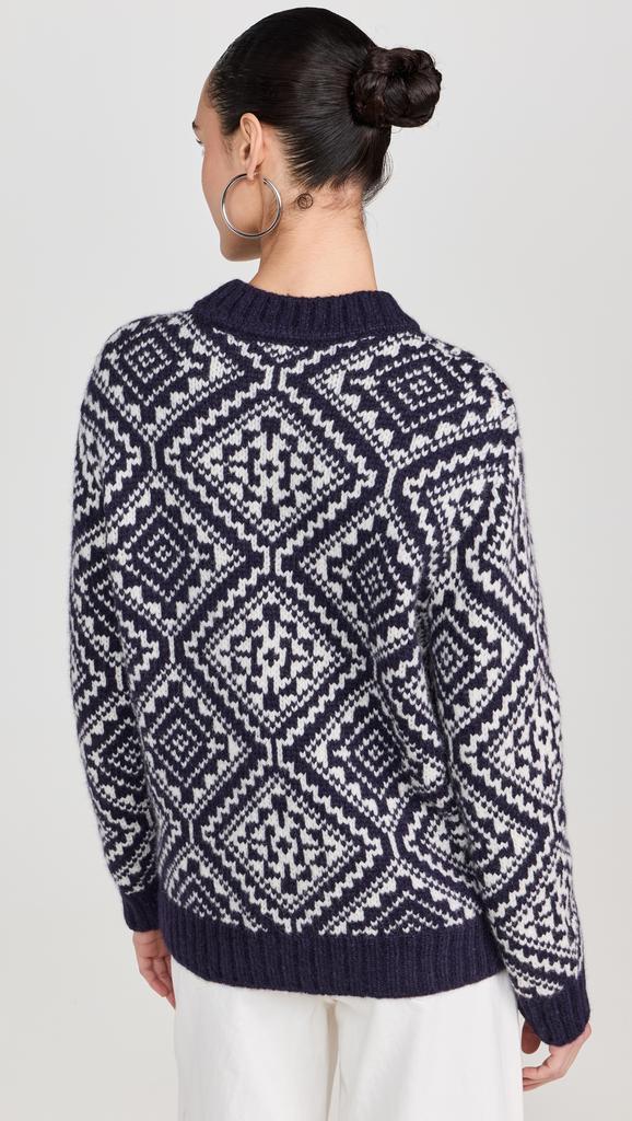 White + Warren Plush Alpaca Blend Nordic Crew Neck Sweater