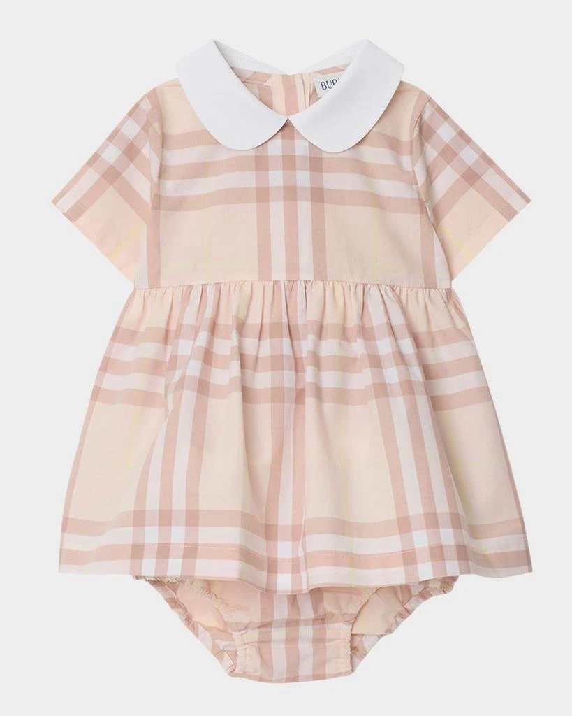 Burberry Girl's Geraldine Cotton Poplin Check Dress & Bloomers, Size Newborn-18M 1