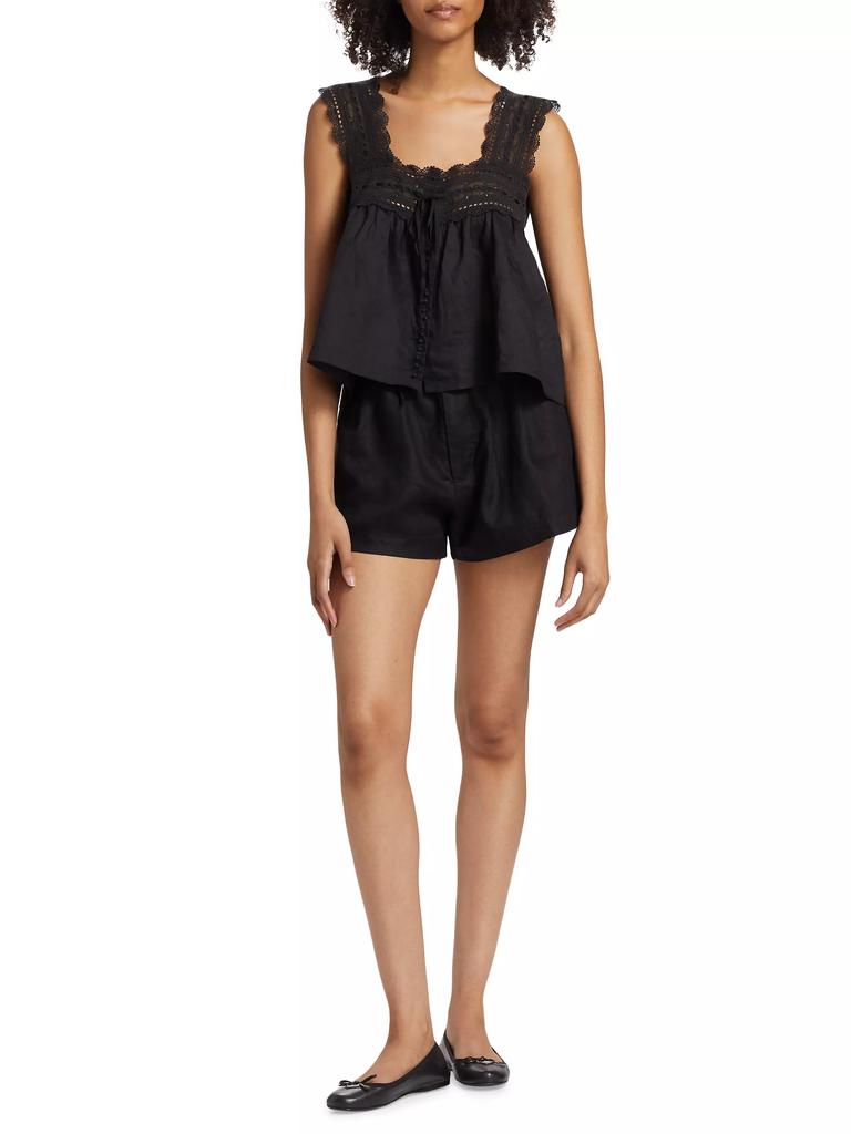 DÔEN Vera Lace-Trimmed Sleeveless Top