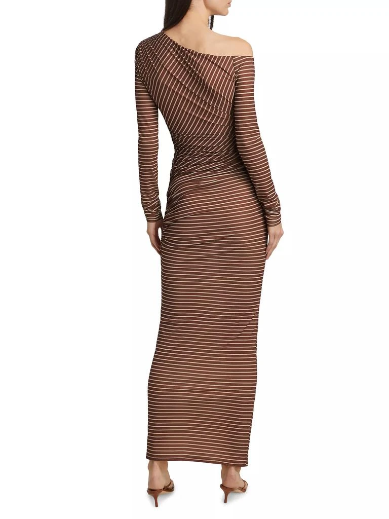 Ronny Kobo Annamaria Striped One-Shoulder Dress 5