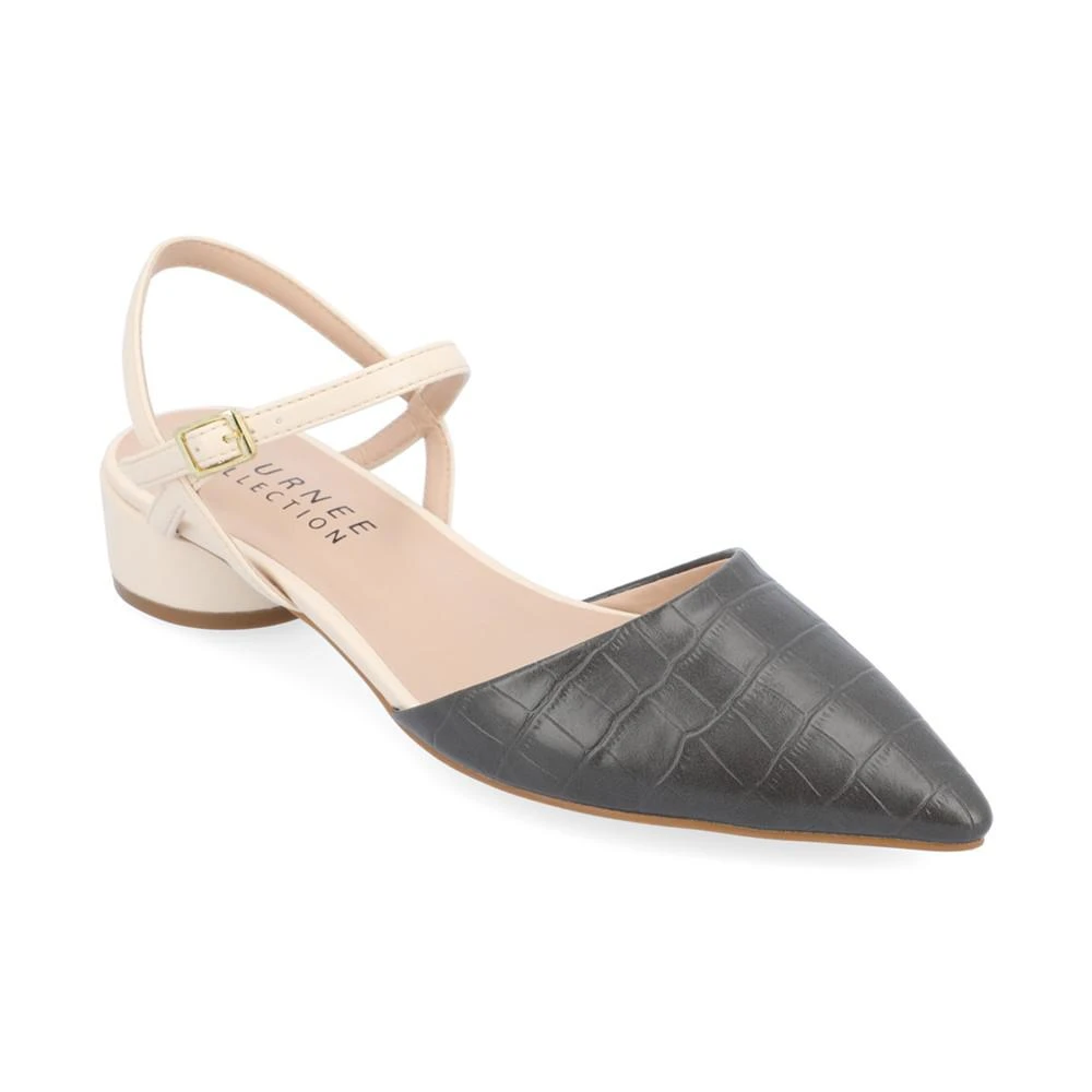 Journee Collection Women's Brynn Block Heel Pointed Toe Flats