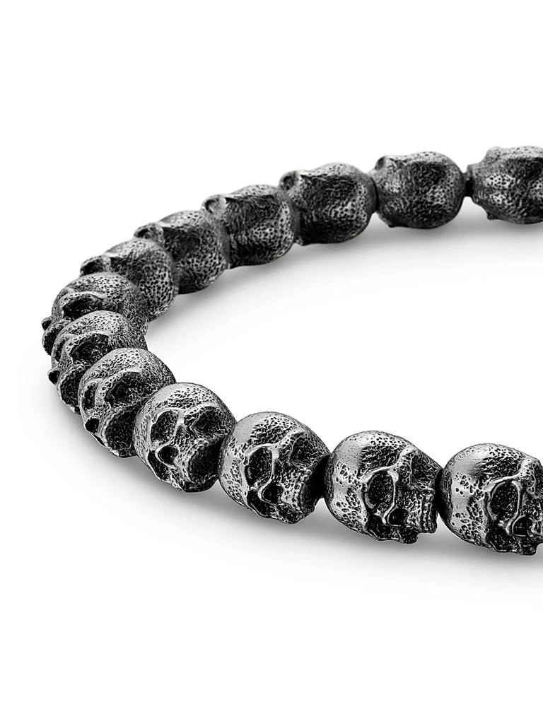 David Yurman Memento Mori Skull Bead Bracelet in Sterling Silver, 6mm 8