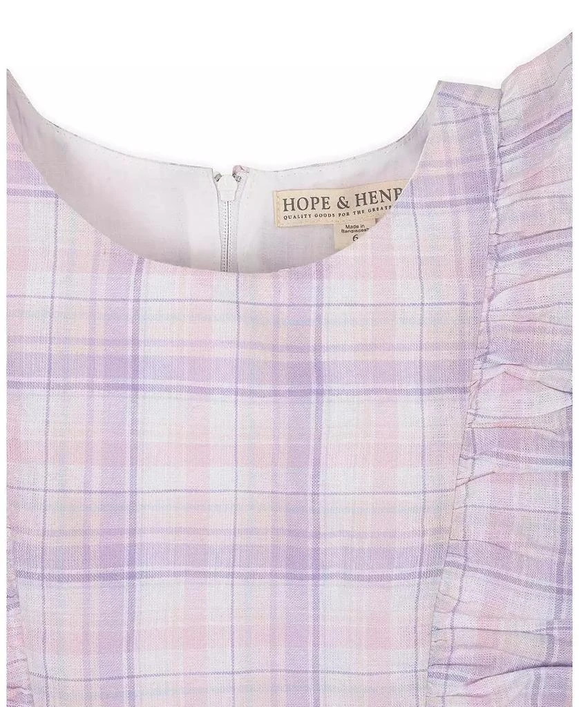 Hope 
Henry Little and Big Girls
 Linen Flutter Sleeve Pinafore Dress 3