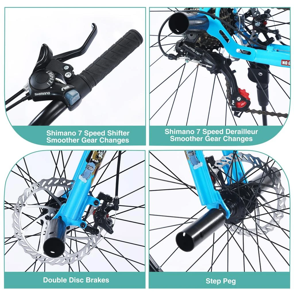 Streamdale Furniture Streamdale Freestyle Kids Bike Double Disc Brakes 26 Inch Children's Bicycle 4