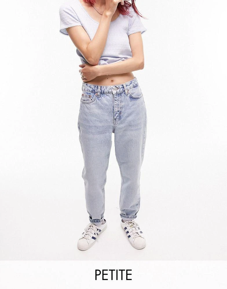 Topshop Petite Topshop Original Petite Mom jeans in bleach 1