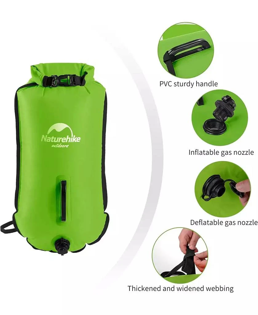 Naturehike 28L Safety Swim Buoy, Ultralight Tow Float 
Dry Bag for Swimming, Kayaking, Snorkeling, Diving, Fishing with Adjustable Waist Belt 4
