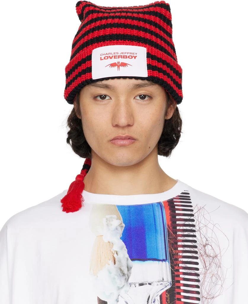 Charles Jeffrey Loverboy Red 
Black Sloppy Giuseppe Beanie 1