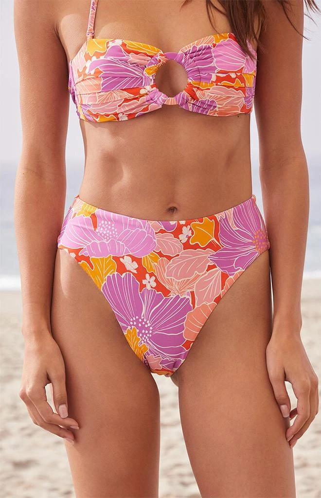 Roxy Bell Bottom Blooms High Waisted Bikini Bottom 1