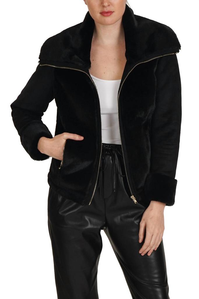 Love Token Love Token - Eliza Faux Suede/Fur Zippered Jacket