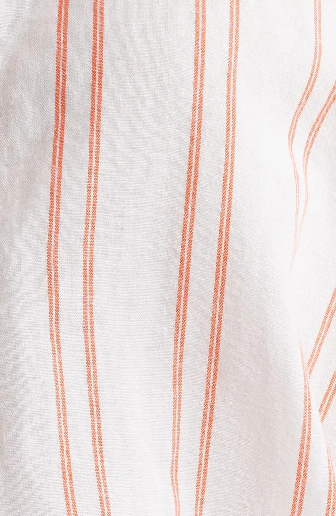 Madewell Stripe Pleat Sleeve Oversize Linen 
Cotton Button-Up Shirt 6