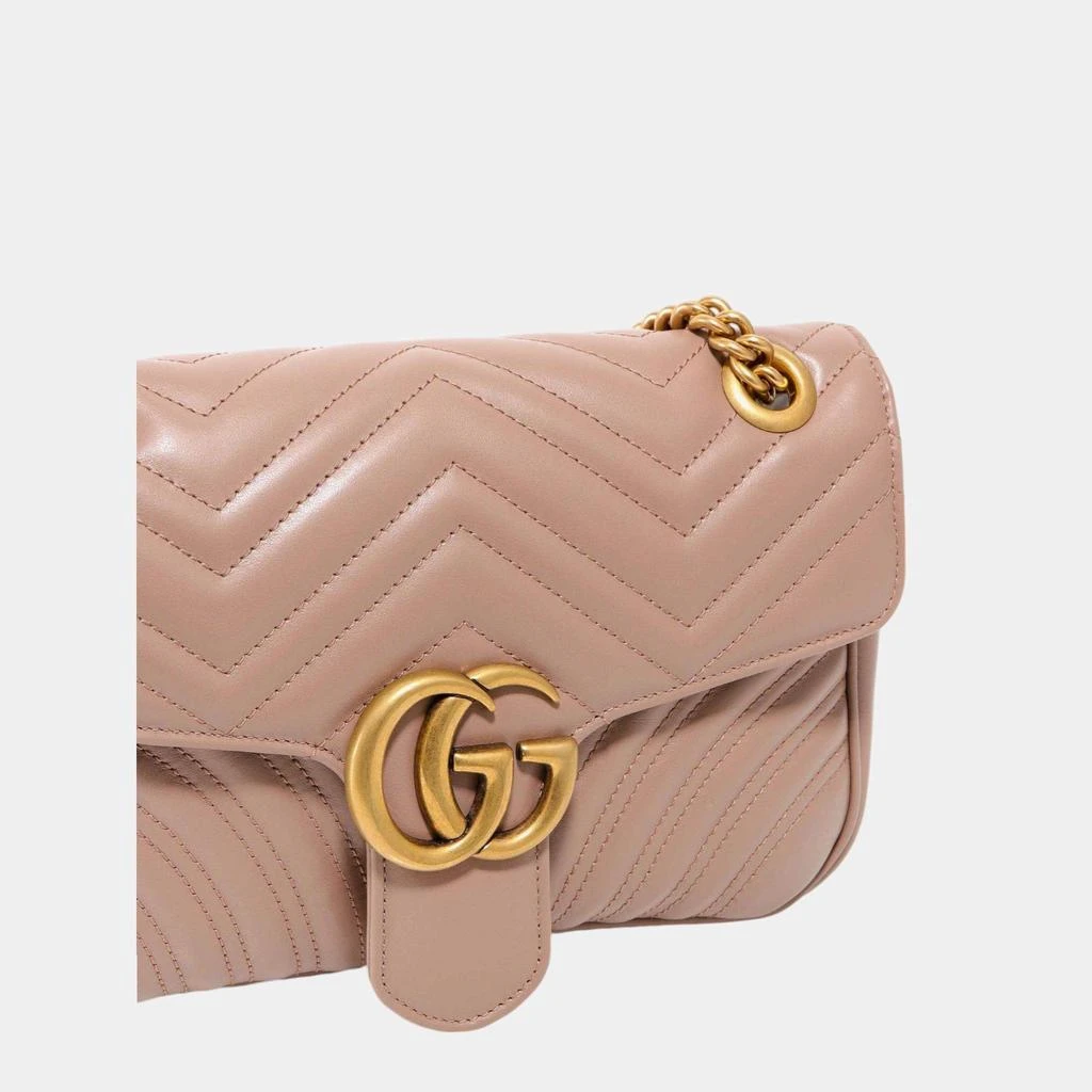 Gucci Gucci Pink Leather GG Marmont Shoulder Bag 4