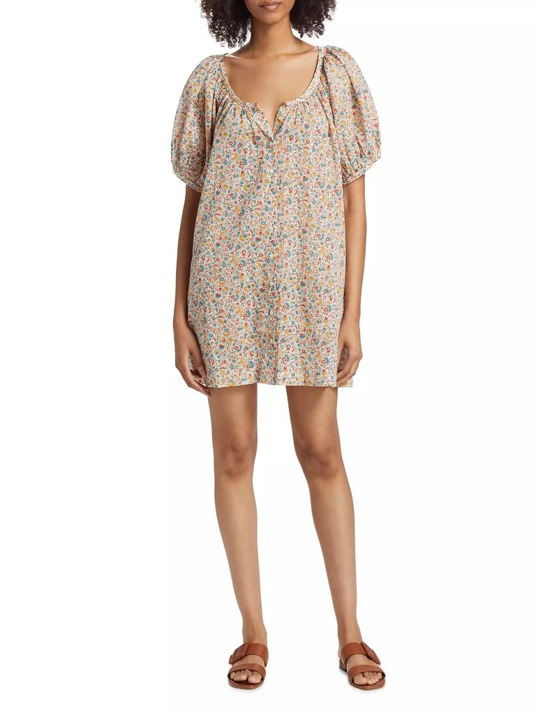 DÔEN Josette Floral Cotton Shift Minidress 2