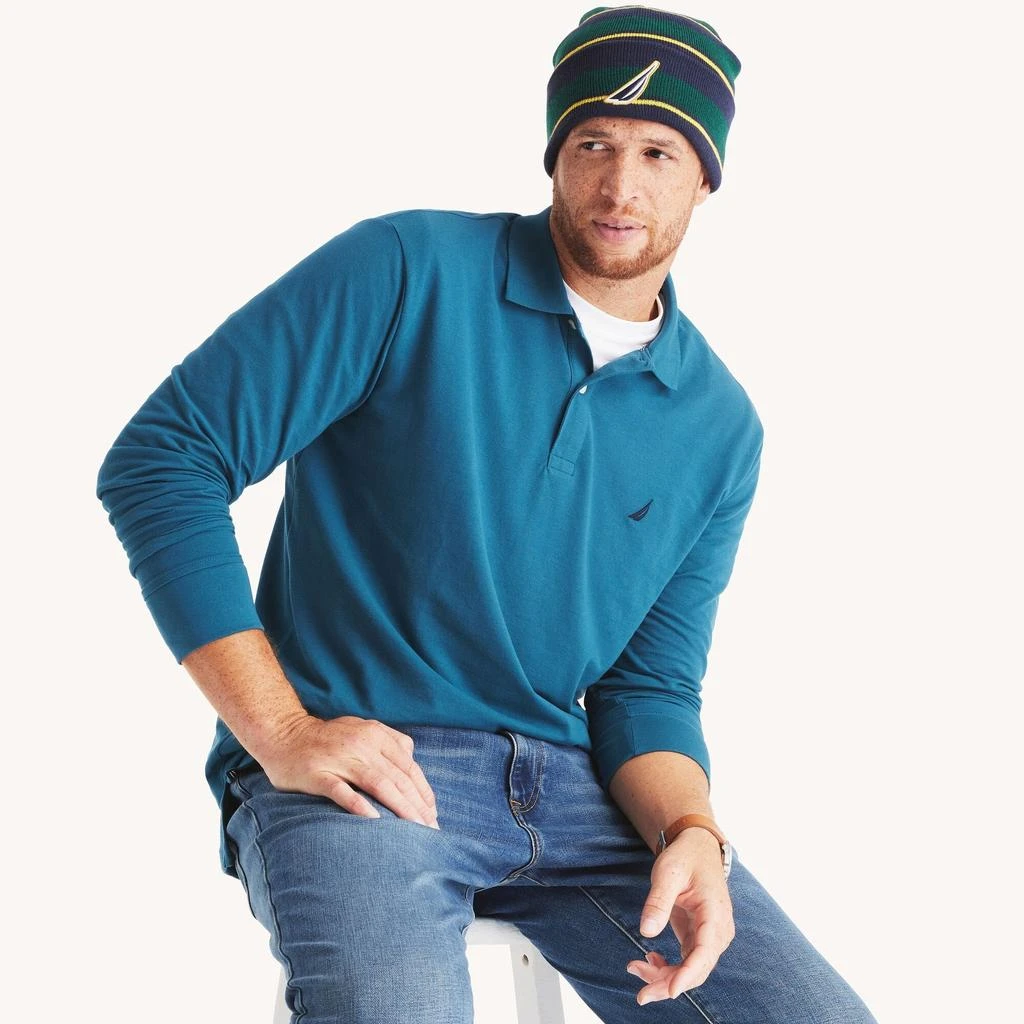 Nautica Mens Big & Tall Classic Fit Long Sleeve Deck Polo 3
