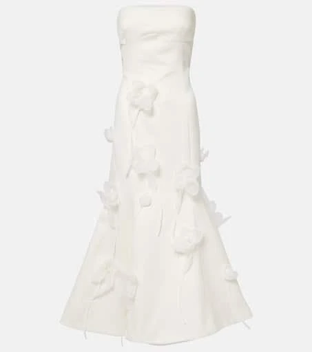 ROTATE Birger Christensen Bridal floral-appliqué midi dress 1