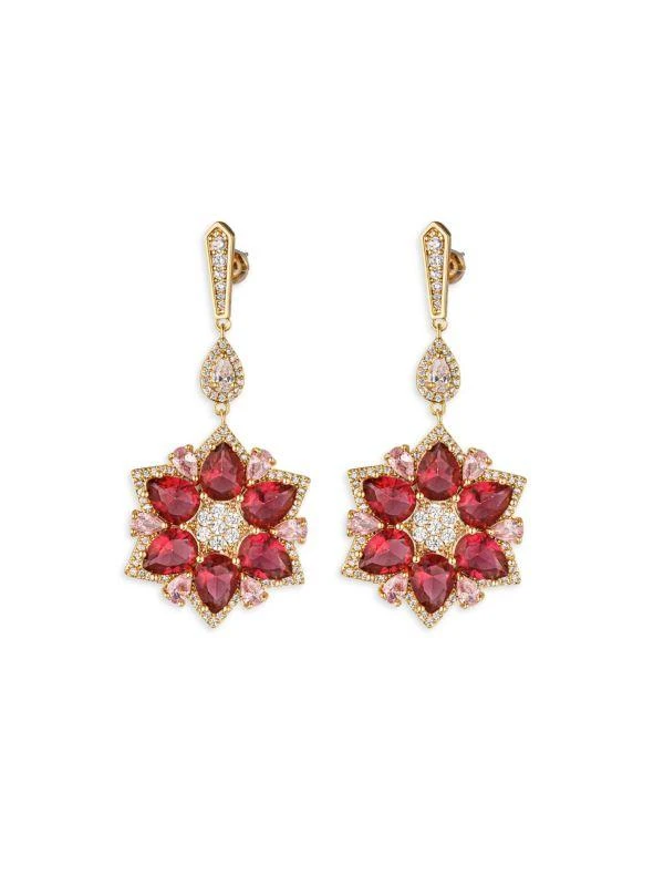 Eye Candy LA Luxe Goldtone 
Cubic Zirconia Starburst Dangle Earrings 1