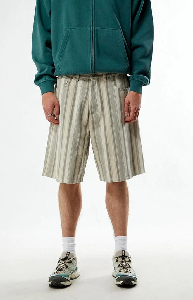 Obey Baja Striped Denim Baggy Shorts 2