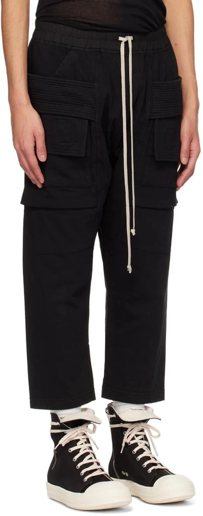 Rick Owens Black Creatch Cropped Cargo Pants 2