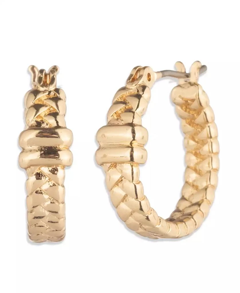 Ralph Lauren Gold-Tone Herringbone Hoop Earrings