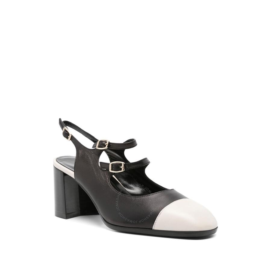 Carel Ladies Black / Beige Block Heel Sandals