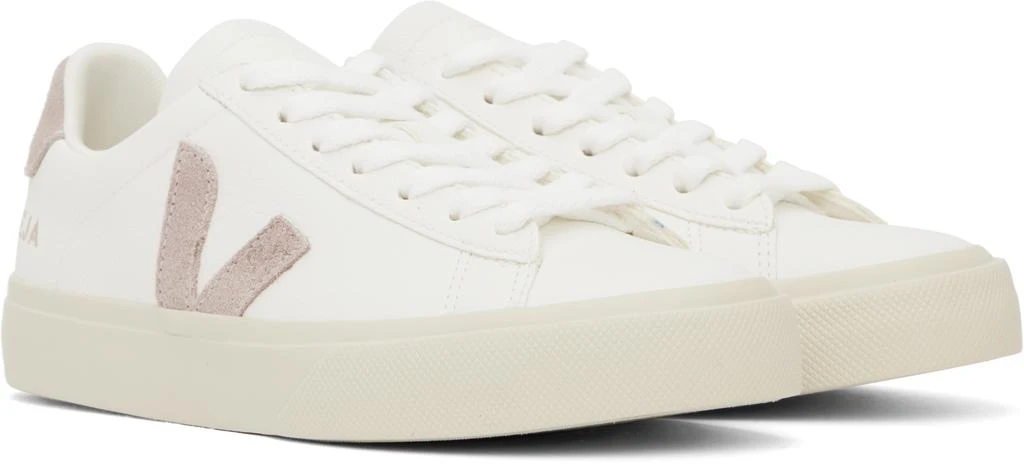 Veja White & Pink Campo Leather Sneakers 4
