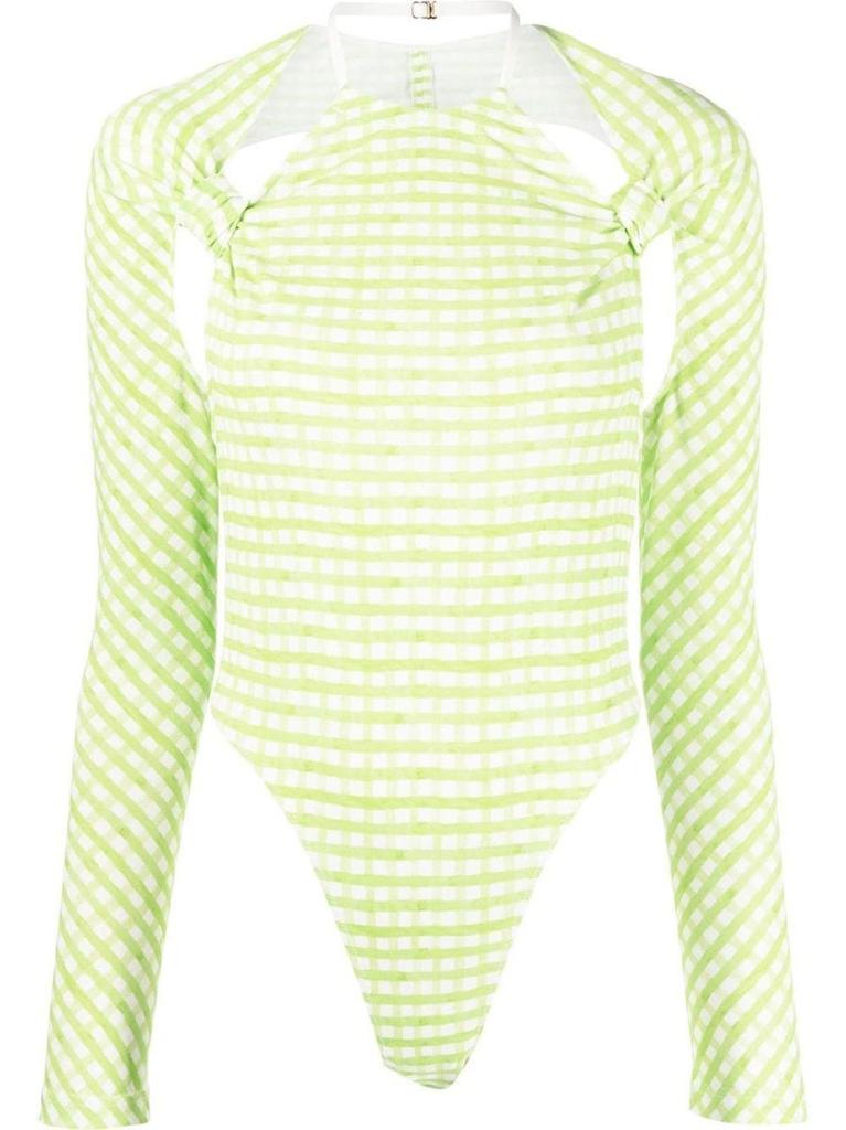 NA Green knotted cut-out Nodi Bodysuit