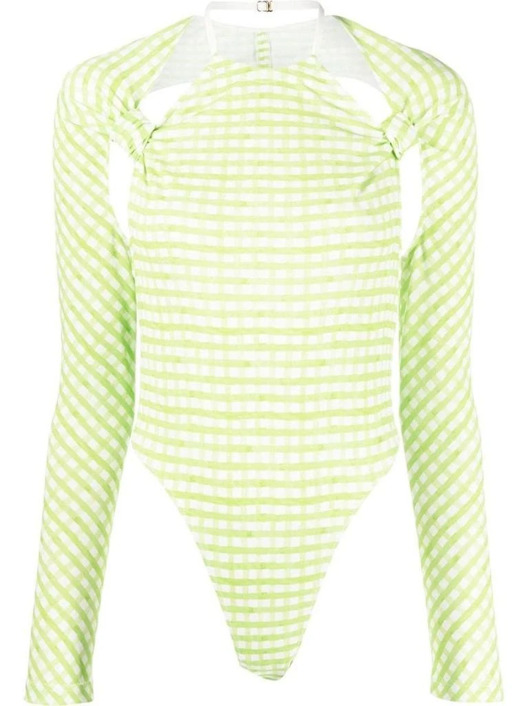 NA Green knotted cut-out Nodi Bodysuit 1