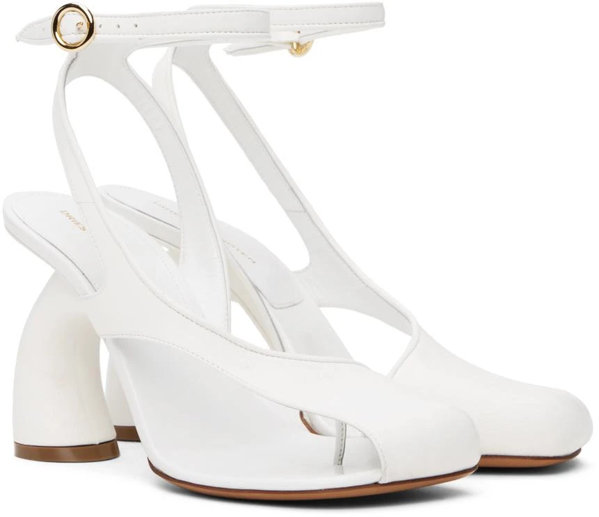 Dries Van Noten White Leather Heeled Sandals 4