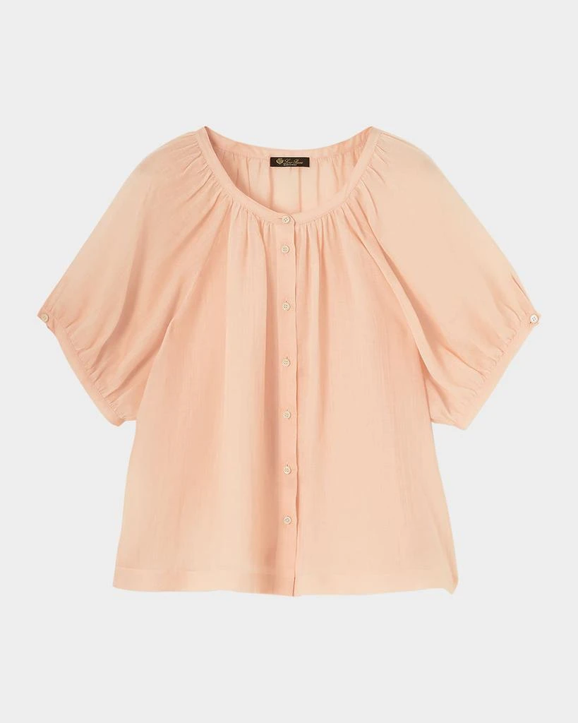 Loro Piana Gritt Ramie Voile Short-Sleeve Shirt from Neiman Marcus