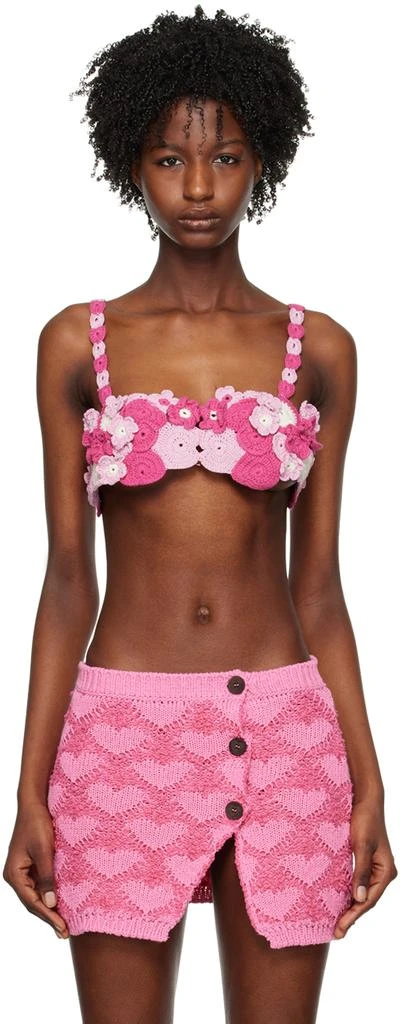 Marco Rambaldi Pink Sweetheart Neck Bra 1