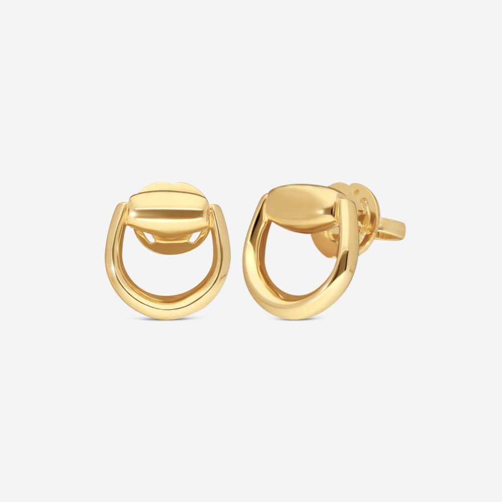 Gucci Gucci Horsebit 18K Yellow Gold Stud Earrings YBD80009800100U